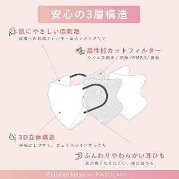 Amazon.co.jp: [MASCLASS] マスク 3Dマスク 30枚入り バイカラー